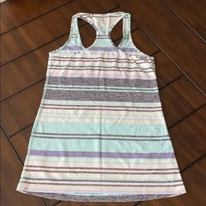 lululemon athletica Tops - Lululemon Cool Racerback-Blue/Grey Stripes-Size 10 lululemon athletica Tops - Lululemon Cool Racerback-Blue/Grey Stripes-Size 10